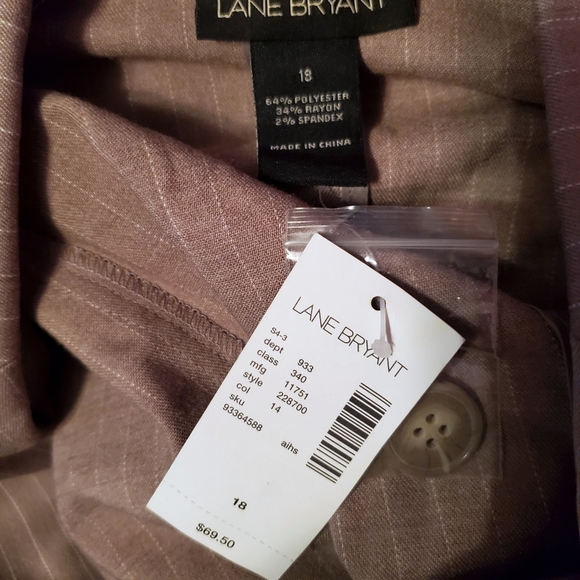 Lane Bryant Lt. Brown Pinstripe Blazer - Picture 4 of 4